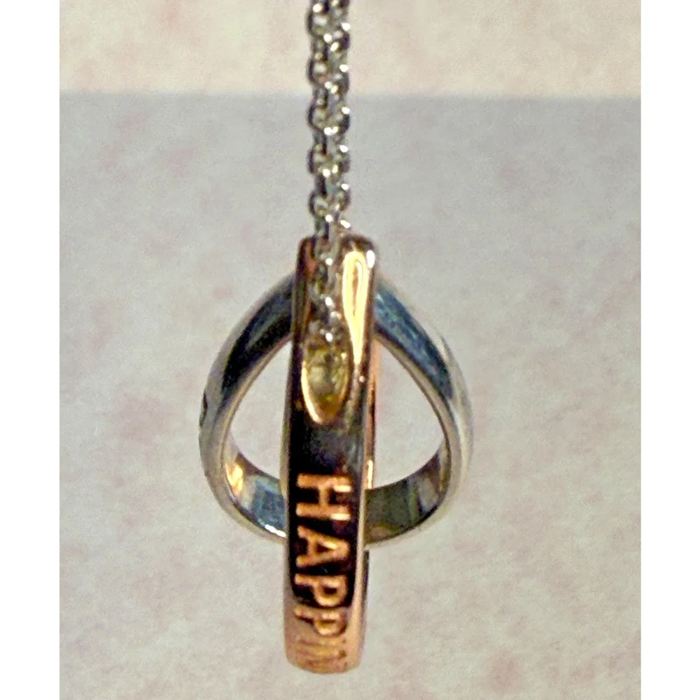 J. Rosee 925 Gold Over Sterling Teardrop Necklace Dream Love Happiness 16 in